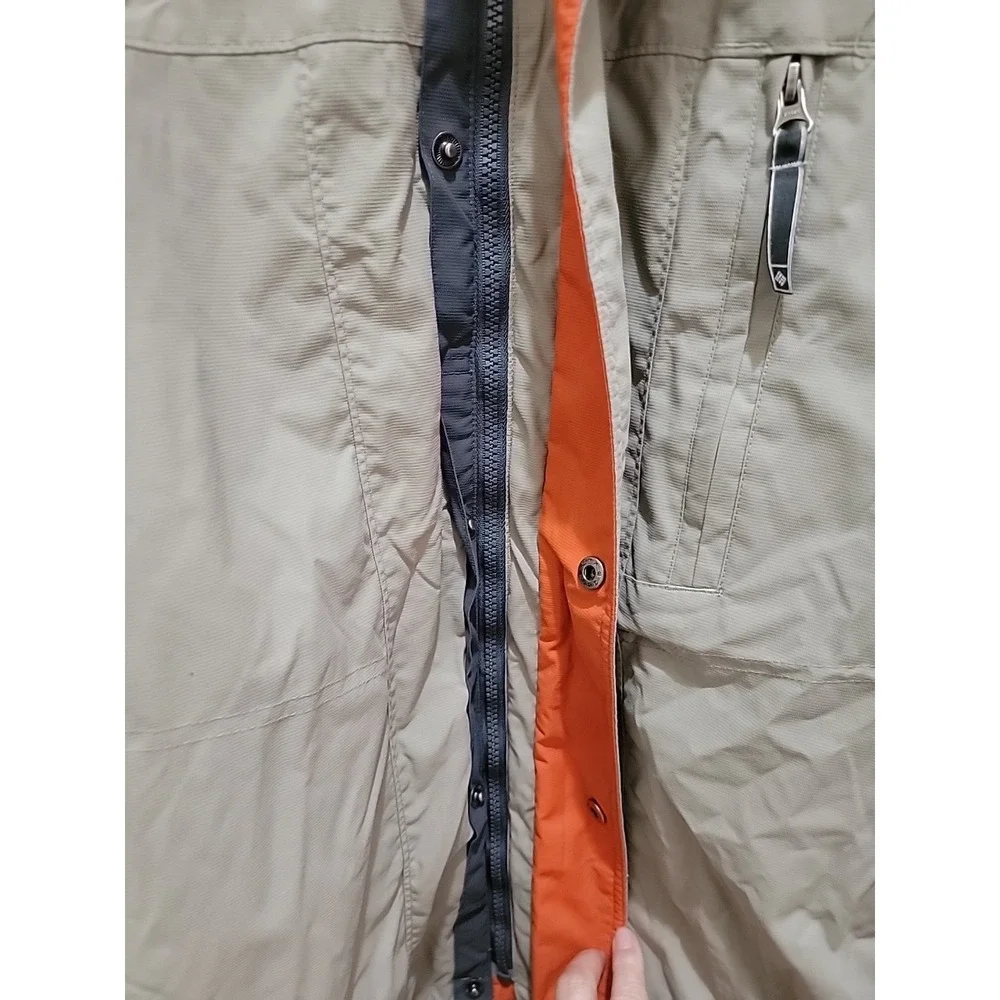 Columbia Jacket Men's XL Tan Gray Orange Interchange Reversible-Lining Full Zip